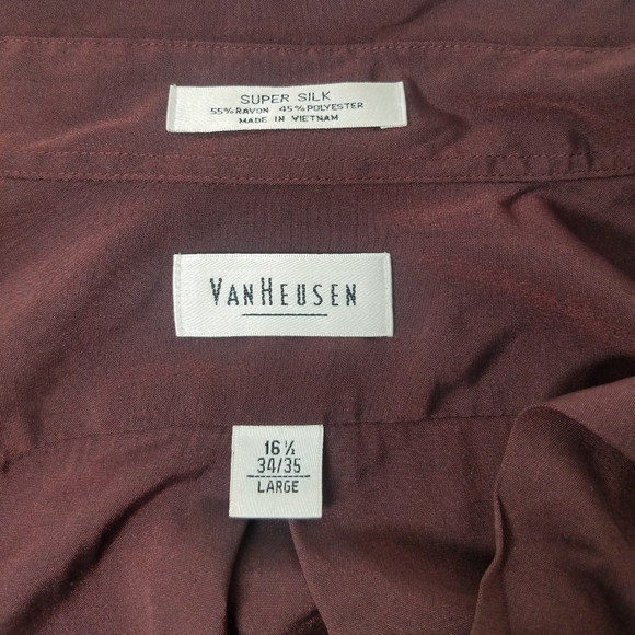Van Heusen Burgundy Plum Button Down Shirt - Picture 6 of 7